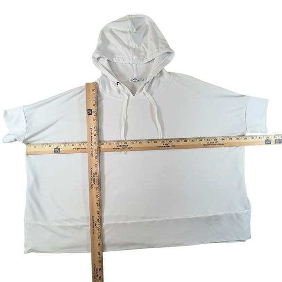 Another Love Oversized Cropped Hoodie White Small Keyhole Sides Short Fitted Slv - Picture 7 of 8